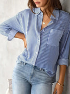 Classic Striped Casual, Business, Versatile Four Seasons Can Wear A Long-sleeved Shirt. - SJB-DIAMOND ELITES