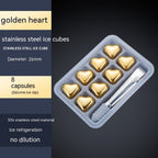 304 Heart-shaped Gold Stainless Steel Ice Cube Pi-Mart