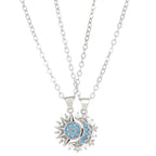 Sun And Moon Couple Projection Necklace Magnetic Pendant Clavicle Chain