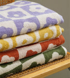 Retro Checkered Face and Bathroom Towels Pi-Mart