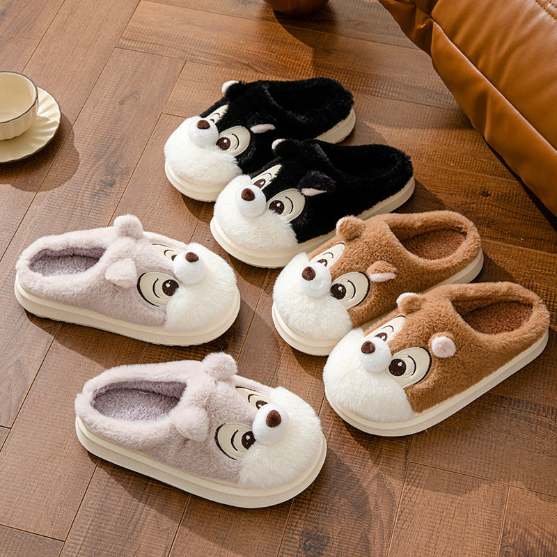 Cute Squirrel Home Decor Slippers Home Warm Pi-Mart