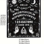 1pc Halloween Blanket Black Gothic Spooky Goth Palmistry Witchy Boho Sun Moon Star Horror Skull Cool Mysterious Throw Blanket For Living Room & Bedroom, Home Decor, Travel Lootquake LLC