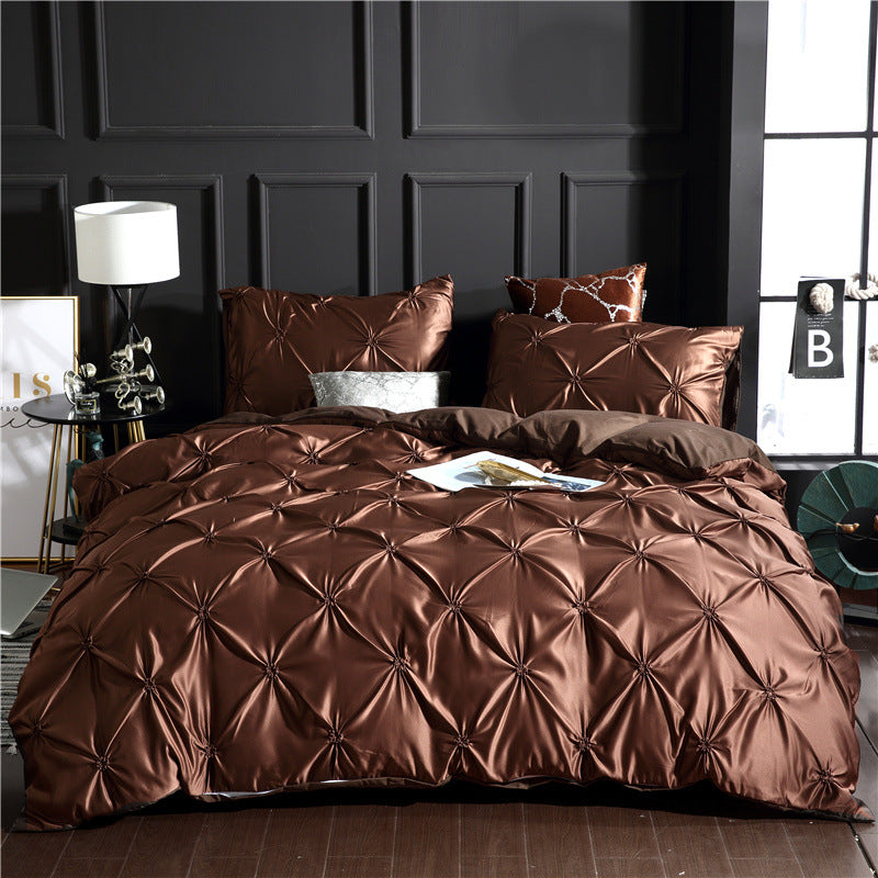 Three-piece Solid Color Bed Sheet Duvet Cover Pi-Mart