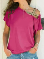 Asymmetrical Neck T-Shirt – Modern Basic with Edge