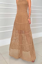 Long Sleeveless Cutout Maxi Dress Chic & Flowy Summer Style Comfortable Dress For Summer Stevvex