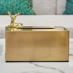 Brass Metal Small House Tissue Box Pi-Mart