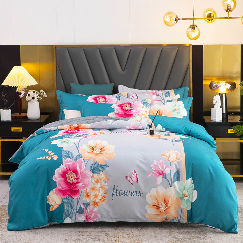 Thickened Brushed Four-piece Winter Bed Sheet And Duvet Cover Three-piece Bedding Set Pi-Mart