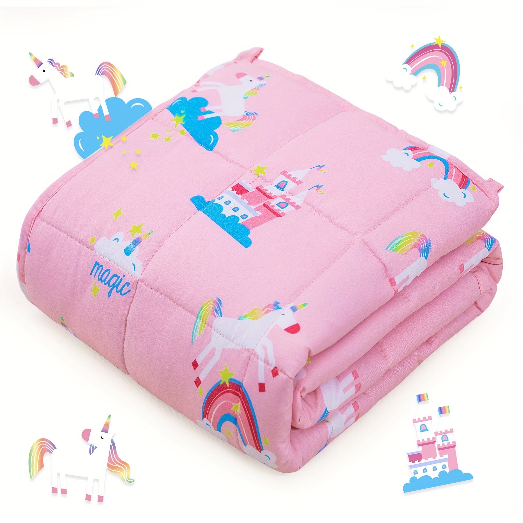 1pc Weighted Blanket Quilt, Cartoon Print Small Weighted Blanket For Relaxation, Travel, Soft & Calming Sleeping, Filled With Glass Beads And Polyester, Adult Sofa Leg Cover Blanket Lootquake LLC