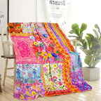 1pc Vibrant Bohemian Chic Digital Print Luxury Throw Blanket - Soft, Cozy, and Stylish for Sofa, Bed, Office, and Home Decor - Perfect Birthday Gift for Friends and Family Lootquake LLC
