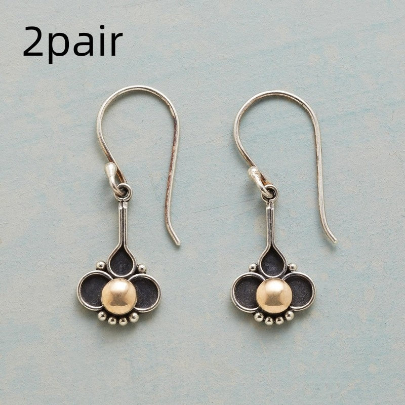 Women's Vintage Moonstone Heart-shaped Earrings Pi-Mart