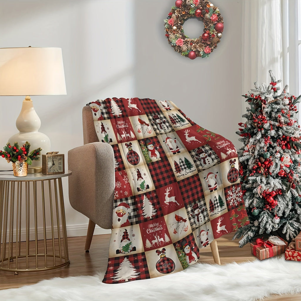 1pc Cozy Cartoon Print Flannel Blanket - Soft, Warm, and Versatile Throw for Couch, Sofa, Office, Bed, Camping, and Travel - Perfect Multi-Purpose Gift for All Seasons