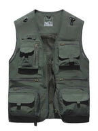 MegaFit Men's Quick-Dry Multi-Pocket Mesh Vest THRIXINE