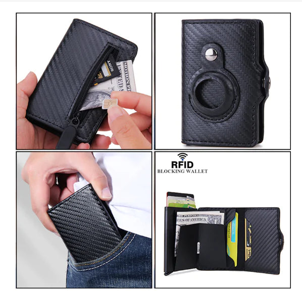 Airtag Money Bag Leather Pi-Mart