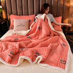 Cashmere Three-layer Blanket Thickened Warm Feather Silk Blanket Pi-Mart