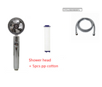Shower Head Water Saving Flow 360 Degrees Rotating With Small Fan ABS Rain High Pressure Spray Nozzle Bathroom Accessories
