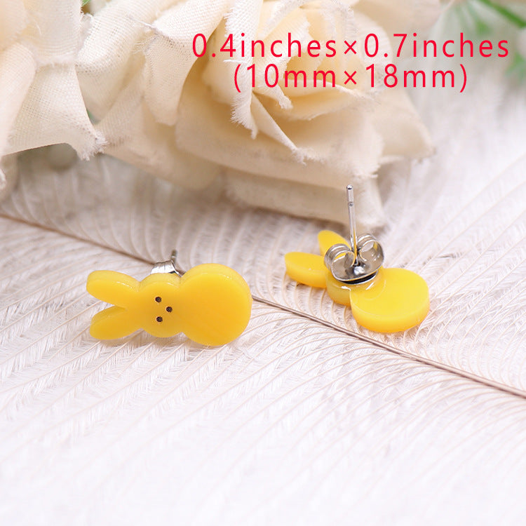 Women's Cute Fashion Rabbit Shape Easter Acrylic Earrings Pi-Mart