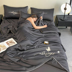 Luxury Embroidered Summer Cooling Quilt - Lightweight, Breathable Air Conditioner Blanket for Bedroom & Dorm, Machine Washable (Pillowcase Not Included) Lootquake LLC
