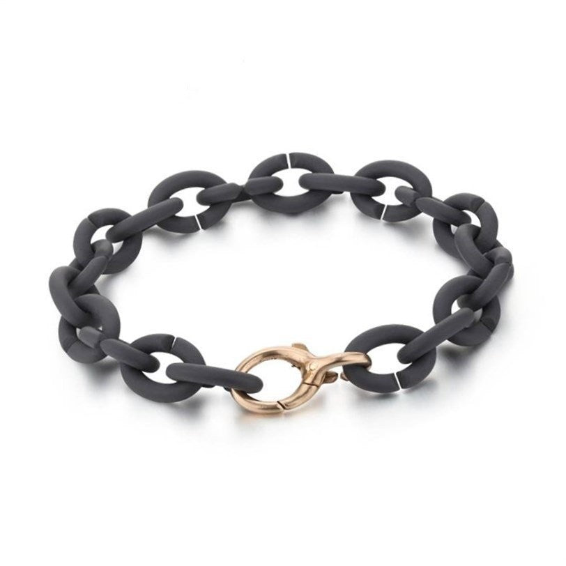 Basic Style Graphite Silver Bracelet Pi-Mart