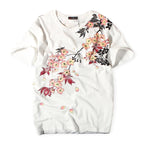 Vintage Japanese Harajuku Floral Carp Men's T-shirt