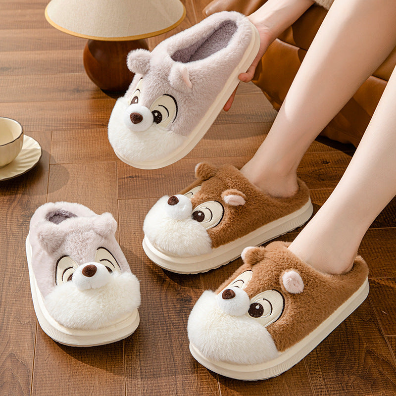 Cute Squirrel Home Decor Slippers Home Warm Pi-Mart