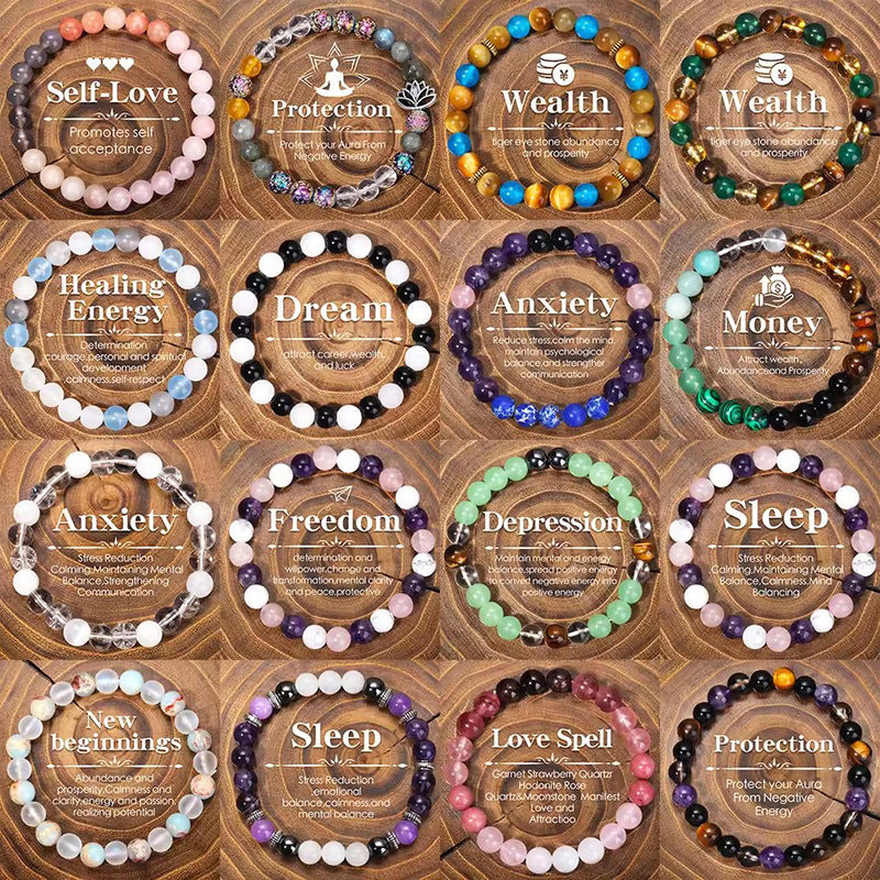 Crystal Tiger Eye Colored Beaded Bracelet Pi-Mart