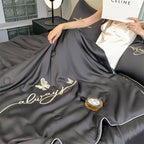 Luxury Embroidered Summer Cooling Quilt - Lightweight, Breathable Air Conditioner Blanket for Bedroom & Dorm, Machine Washable (Pillowcase Not Included) Lootquake LLC