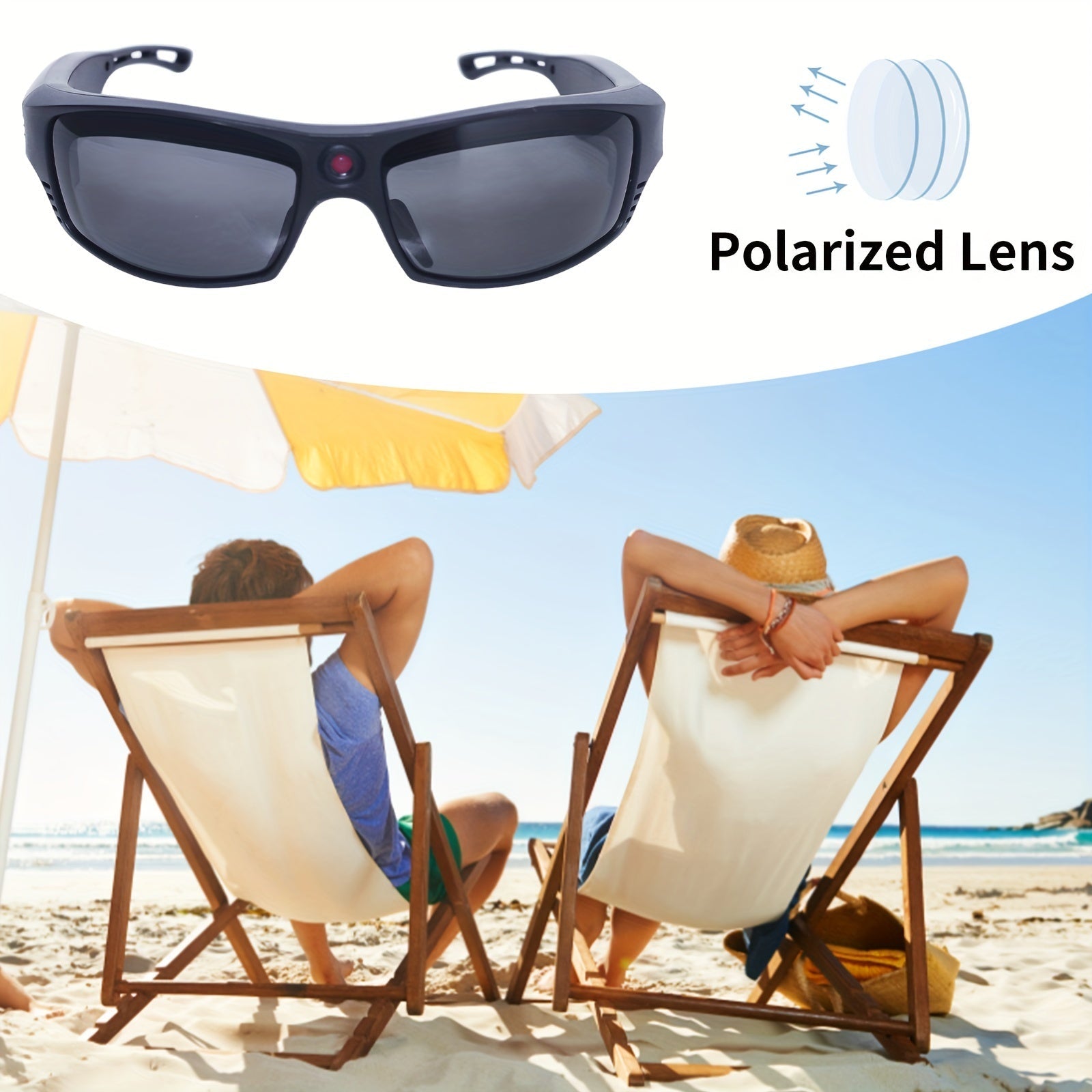 Smart Video Glasses 1080P HD Camera Glasses with Wireless Headset, Open Ear Speaker, AI Real-Time Translation Support 110+ Languages 102° Wide-angle, Sports Outdoor Glasses for Biking, Skiing, Motorcycling, Fishing Lootquake LLC