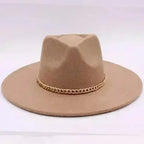 Chain Belt Fedora Hat - Suede-Like Polyester Hat | Femstylo