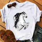 New Artistic Horse Women's Printed Wear Short-sleeved T-shirt Lootquake LLC