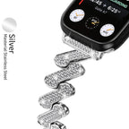 7-word Diamond Alloy Metal Classic Style Watch Band Pi-Mart
