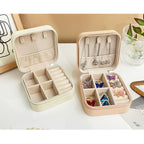 Jewelry storage box, storage box portable zipper case, travel jewelry stud earrings pu jewelry - SJB-DIAMOND ELITES