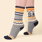 Six Pairs Of Men's And Women's Fashionable Socks With Letter Patterns - Offering Fashion And Comfort For Daily Wear And Suitable For All Four Seasons. - SJB-DIAMOND ELITES