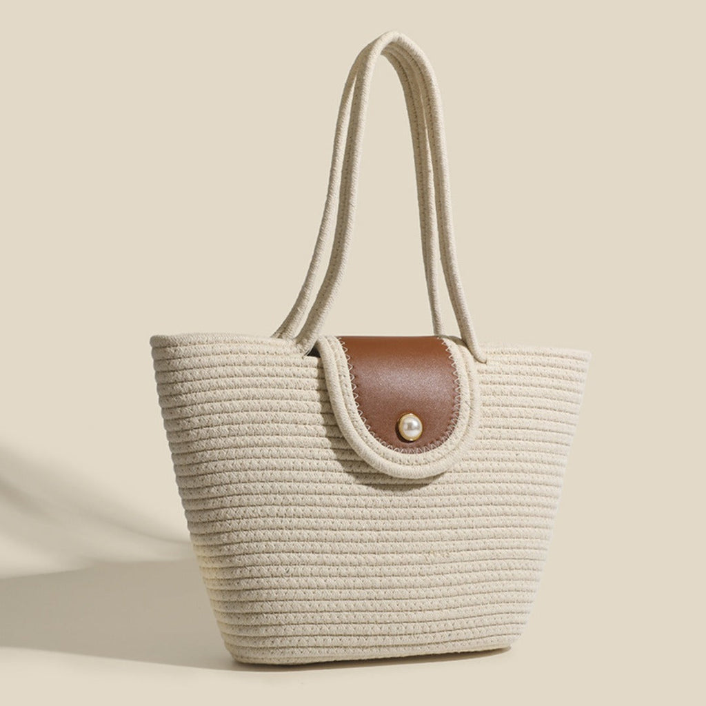 Large capacity hobo tote bag, beach bag weaving, bag women's woven handbag, casual vegetable basket bag underarm bag
