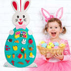 Easter Kids DIY Felt Bunny Pendants Toy with Detachable Alphabet Easter Ornament Kids Easter Gift for Home Door Wall Decoration Pi-Mart