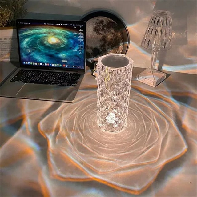 Table Crystal Rose Bedroom Lamp Pi-Mart