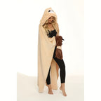 1pc Adorable Sloth Wearable Hooded Blanket - Ultra Soft, Cute, Warm, Fluffy, and Cozy - Perfect Gift for Women, 150x130cm, Highland Cow Design, Cat Pattern Lootquake LLC