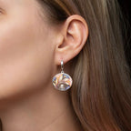 Fashion Exquisite Flower Enamel Pearl Earrings Pi-Mart