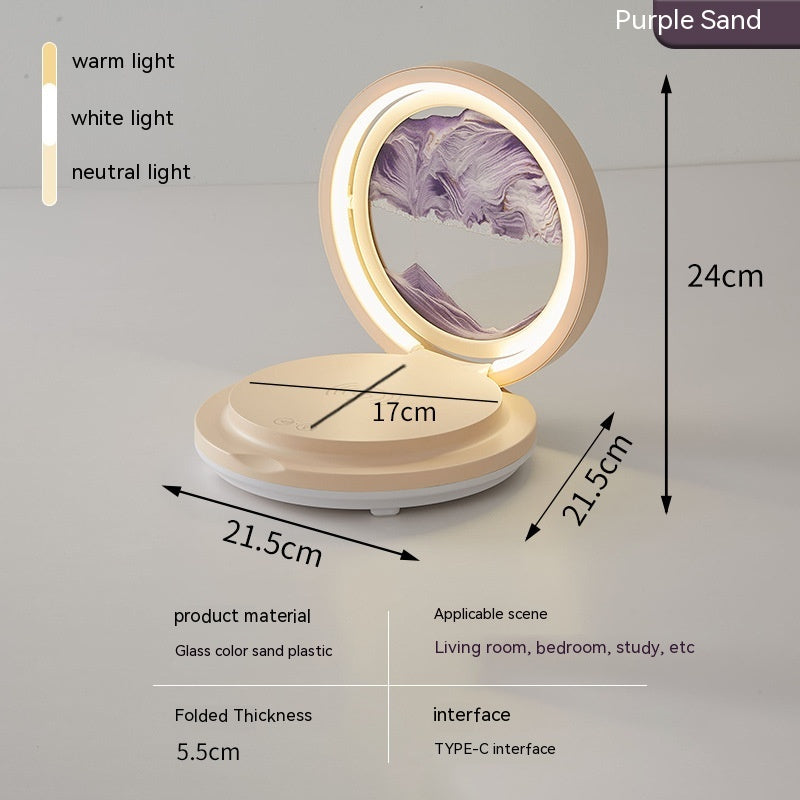 Creative Quicksand Painting Mobile Phone Charging Bluetooth Speaker Desk Lamp Pi-Mart