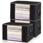 6pcs Foldable Clothes Storage Bins - Collapsible, Stackable, Reinforced Handles, Lids, Closet Organizers - For Clothing, Blanket, Toy, Shoe, Comforters Organization, Attractive Polka Dots Gray Bedroom Accessories