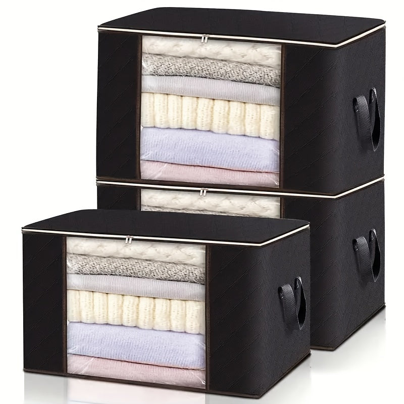 6pcs Foldable Clothes Storage Bins - Collapsible, Stackable, Reinforced Handles, Lids, Closet Organizers - For Clothing, Blanket, Toy, Shoe, Comforters Organization, Attractive Polka Dots Gray Bedroom Accessories