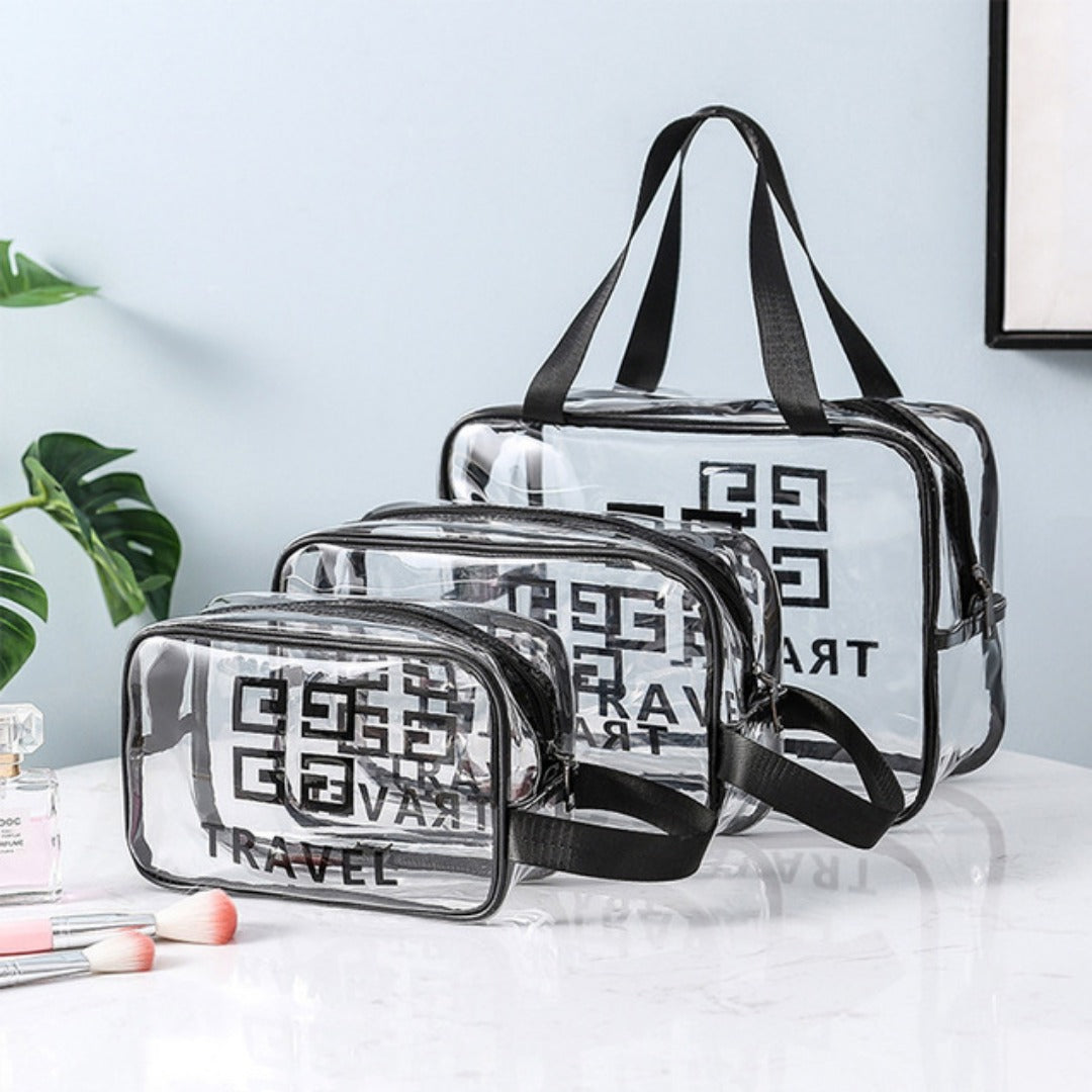 Transparent Toiletry Bag,Wash bag portable cosmetic bag, waterproof travel cosmetics large-capacity storage bag - SJB-DIAMOND ELITES