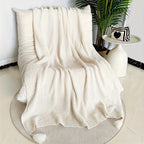 Cozy All-Season Knit Throw Blanket with Tassels - Boho-Chic Geometric Pattern in Natural Wood Color - Versatile for Sofa, Office, Bed, and Travel Lootquake LLC