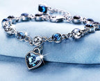 Modern Genuine 925 Sterling Silver Heart Elegant Luxury Bracelets For Women Blue Sapphire Tanzanite Chain Bracelet  Trendy Wedding Gift Fine Jewelry - SJB-DIAMOND ELITES