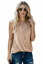 V Neck Draped Tank Top - SJB-DIAMOND ELITES