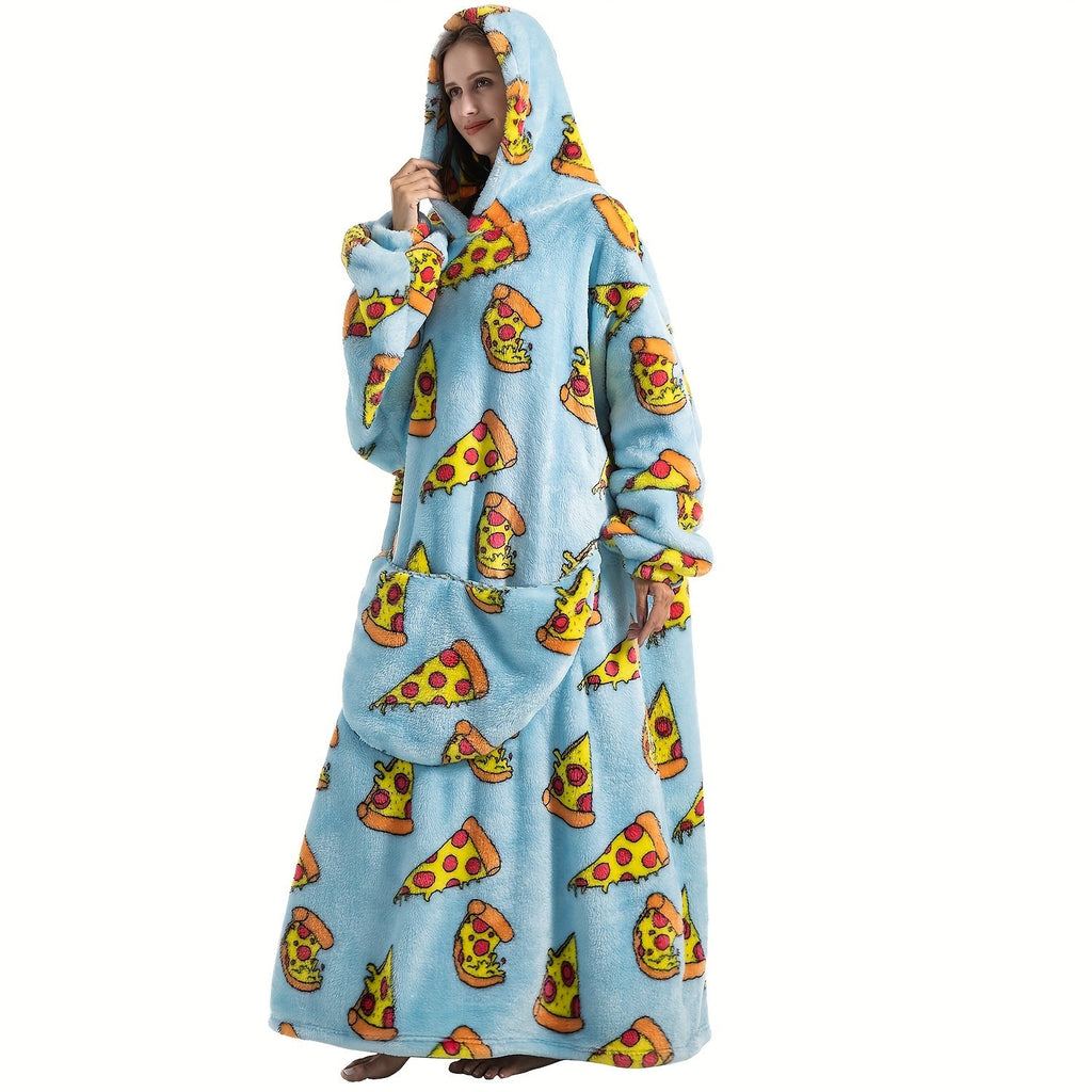 1pc Extra Long Wearable Blanket Hoodie With Sleeves - Ultra Soft, Super Warm, and Cozy Fleece Oversized Hoodie Blanket with Giant Pocket for Snuggling Up - Perfect Gift for Women, Men, and Mom Lootquake LLC