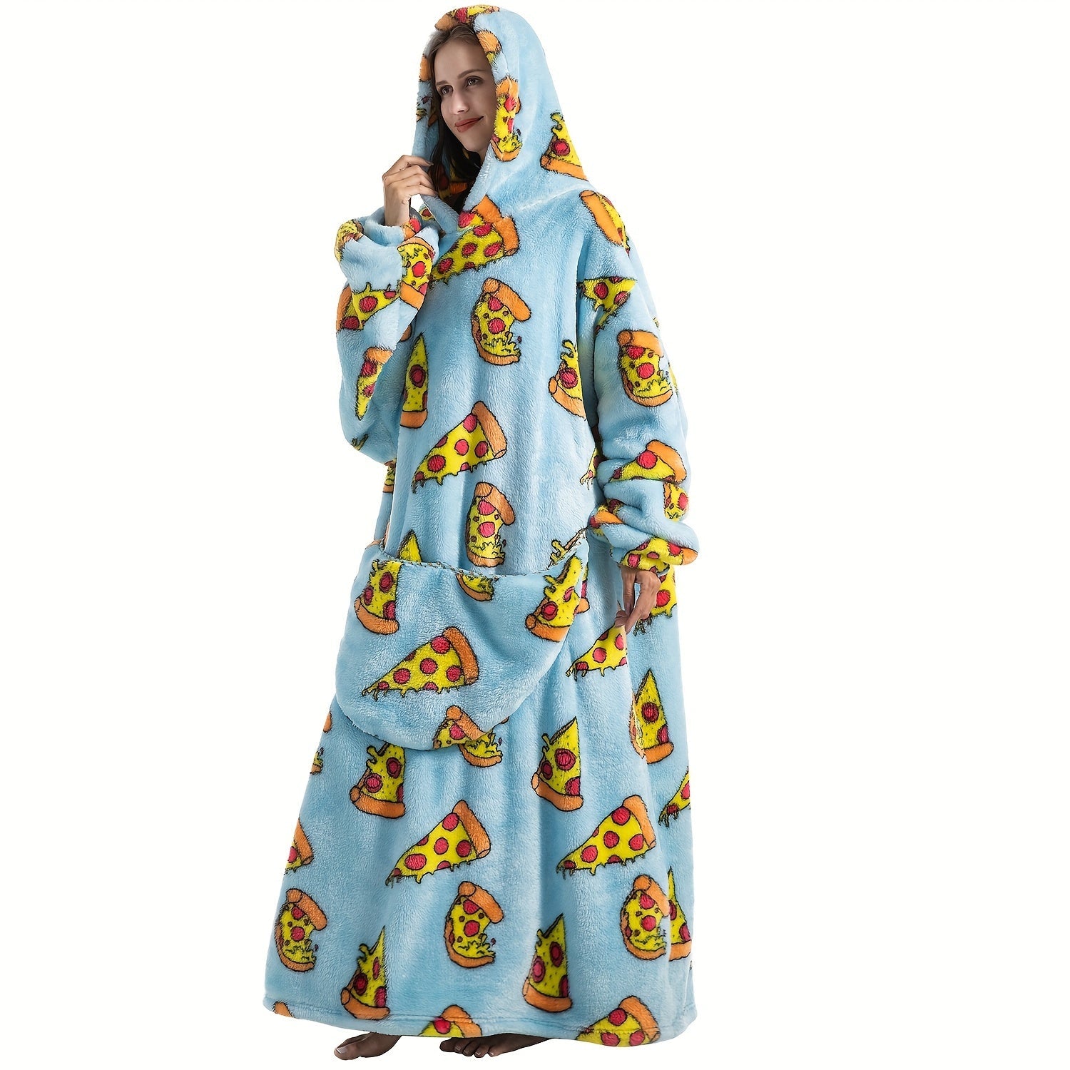 1pc Extra Long Wearable Blanket Hoodie With Sleeves - Ultra Soft, Super Warm, and Cozy Fleece Oversized Hoodie Blanket with Giant Pocket for Snuggling Up - Perfect Gift for Women, Men, and Mom Lootquake LLC