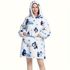 1pc Home Wearable Lazy Blanket Hooded Cold Wear Outdoor Cold Clothes Lazy Sweatshirt Soothing Fleece Thick Robe