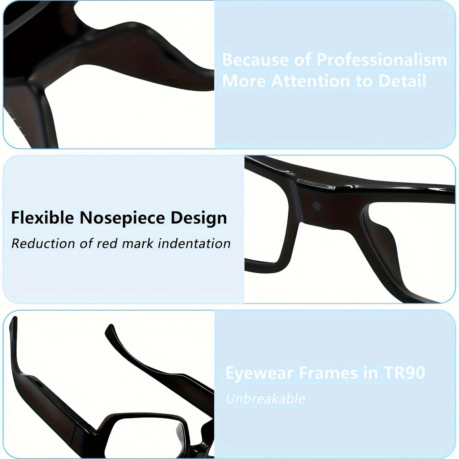 HD 1080P Smart Glasses Camera | Digital Video Recorder, 64GB Memory Card, Black ABS Frame, Rechargeable Battery, Eye Protection, HD Lens, Lightweight & Stylish Design, Sports Action Camera Lootquake LLC