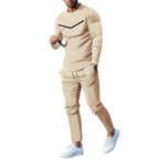 Round Neck Long Sleeve T-shirt Trousers Suit Men Lootquake LLC