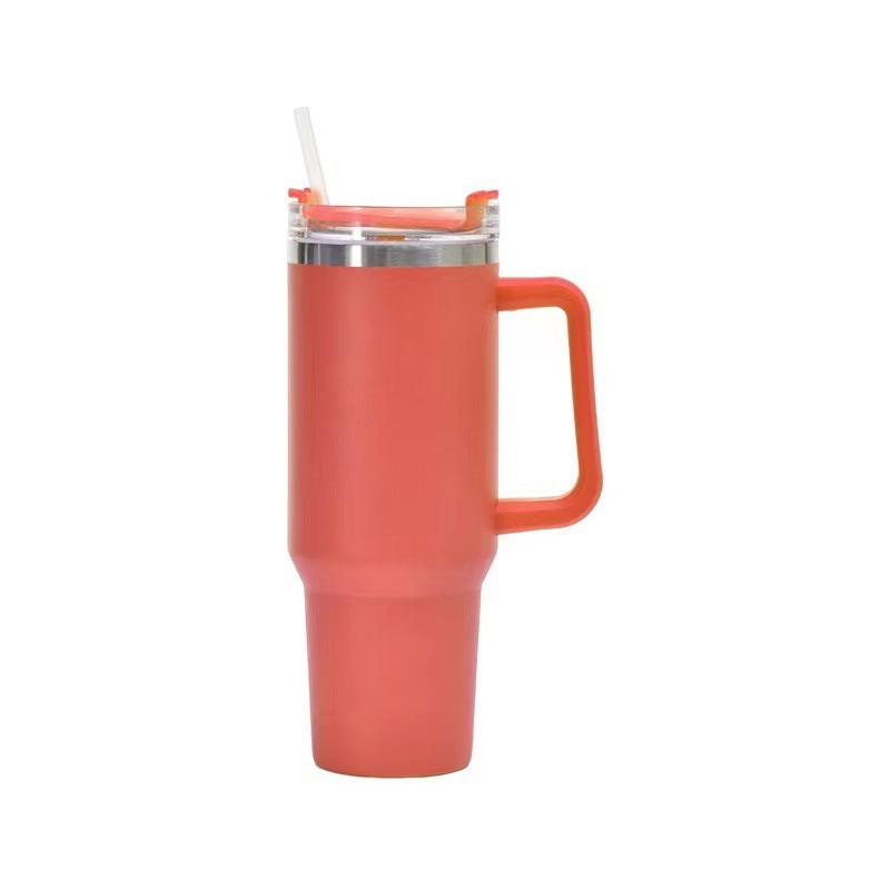 40oz Straw Coffee Insulation Cup With Handle Portable Car Stainless Steel Water Bottle LargeCapacity Travel BPA Free Thermal Mug Pi-Mart